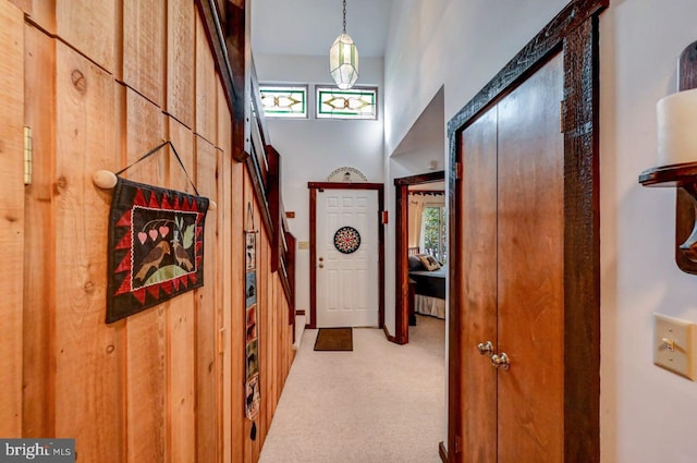 hallway with carpet