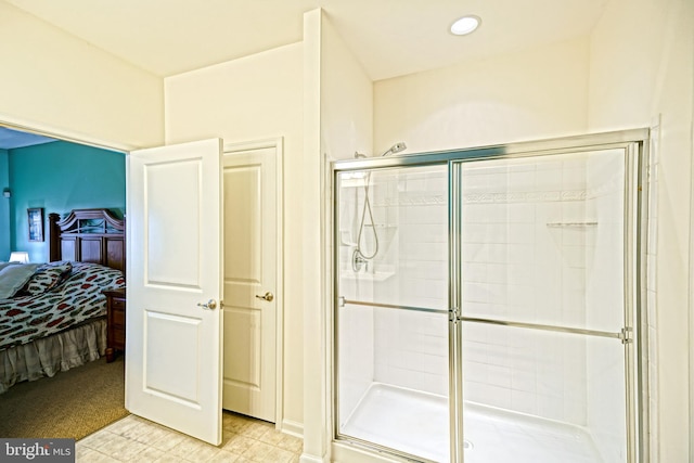 bathroom featuring walk in shower