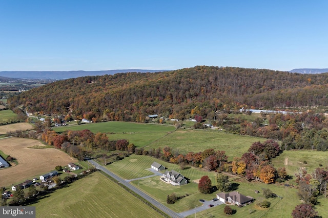 bird's eye view with a rural view