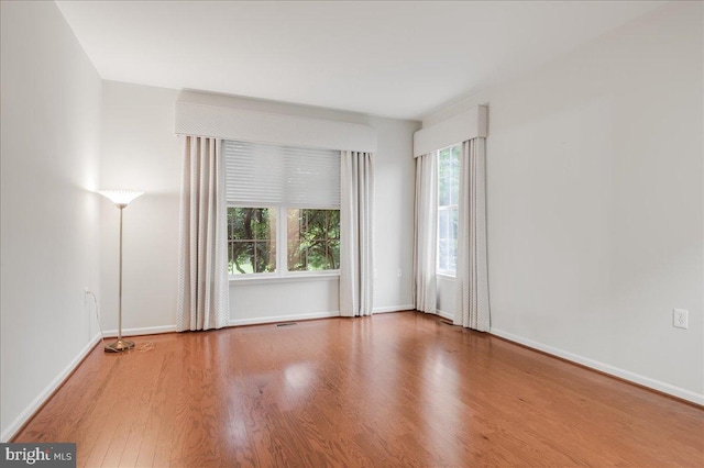 spare room featuring wood-type flooring