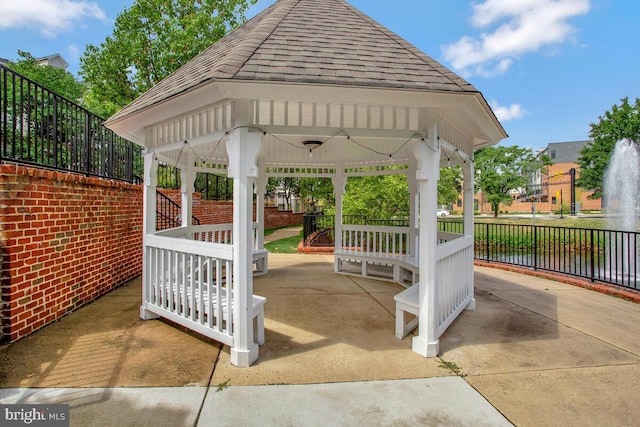 view of patio with a gazebo