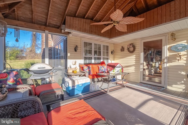 view of patio with ceiling fan