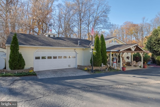 view of front of house with a garage