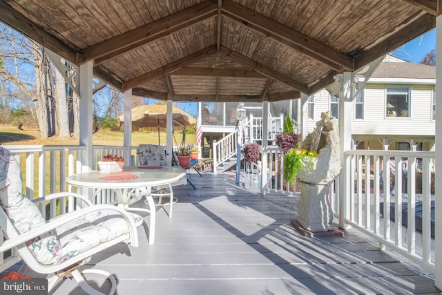 deck with a gazebo