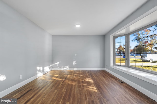 empty room featuring wood-type flooring