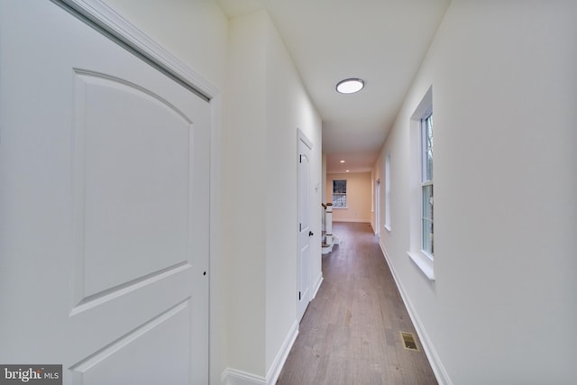 hallway featuring hardwood / wood-style floors