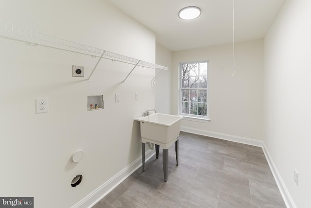 laundry area featuring washer hookup and electric dryer hookup