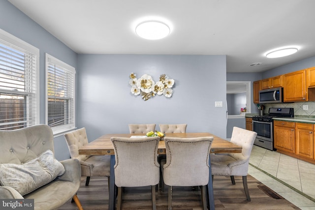 view of tiled dining room