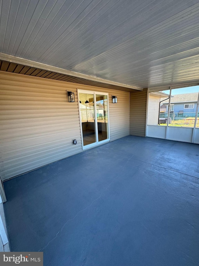 view of unfurnished sunroom