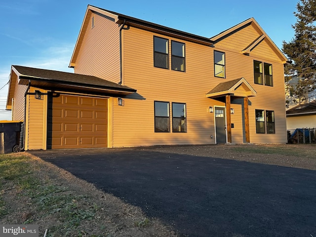 view of property with a garage