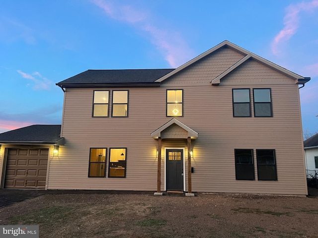 view of front of home featuring a garage