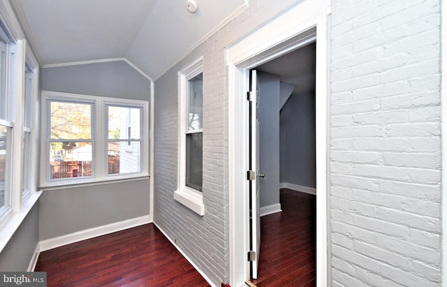 unfurnished sunroom with vaulted ceiling