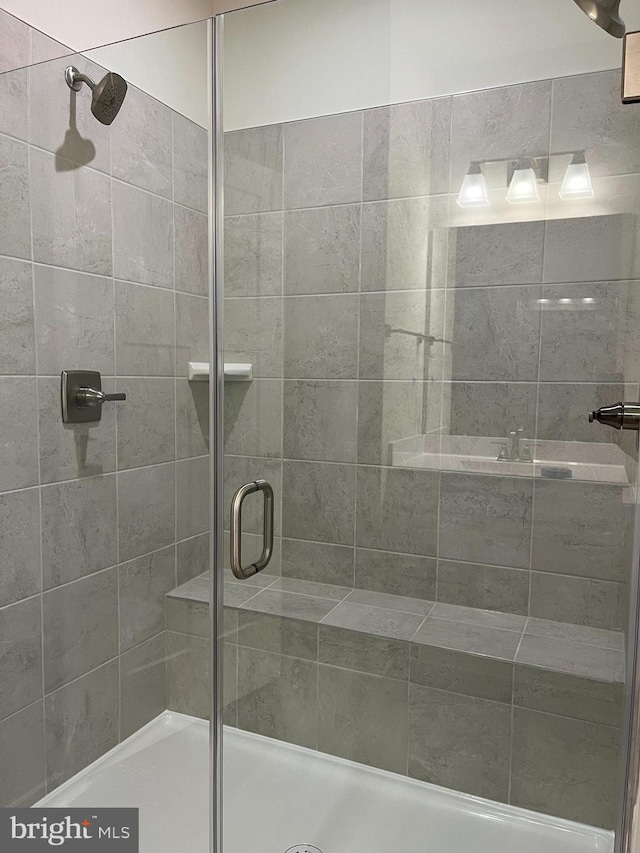 bathroom featuring walk in shower