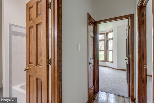 hallway featuring light hardwood / wood-style floors