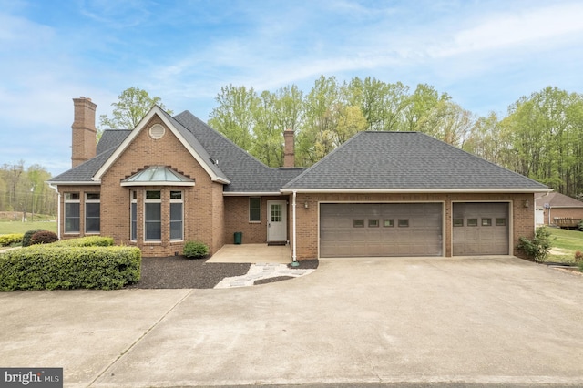 view of front of house with a garage