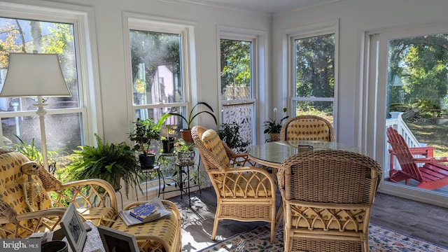 sunroom / solarium with a healthy amount of sunlight