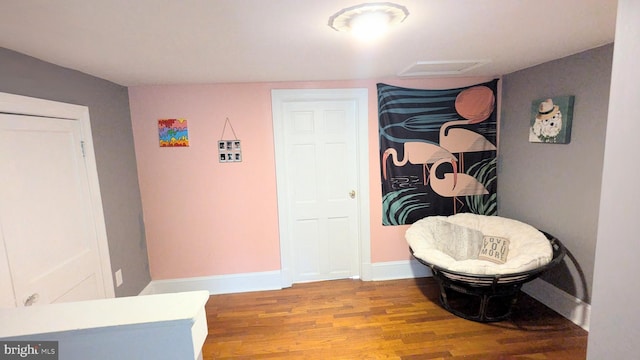 living area featuring light hardwood / wood-style floors