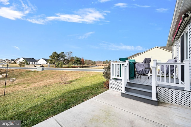 view of yard featuring a deck