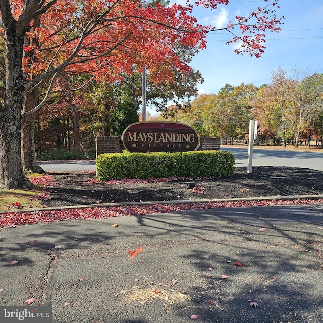 view of community sign