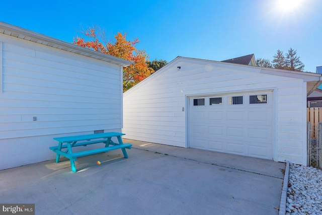 view of garage