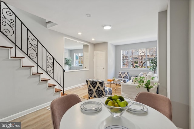 dining room featuring light wood-type flooring