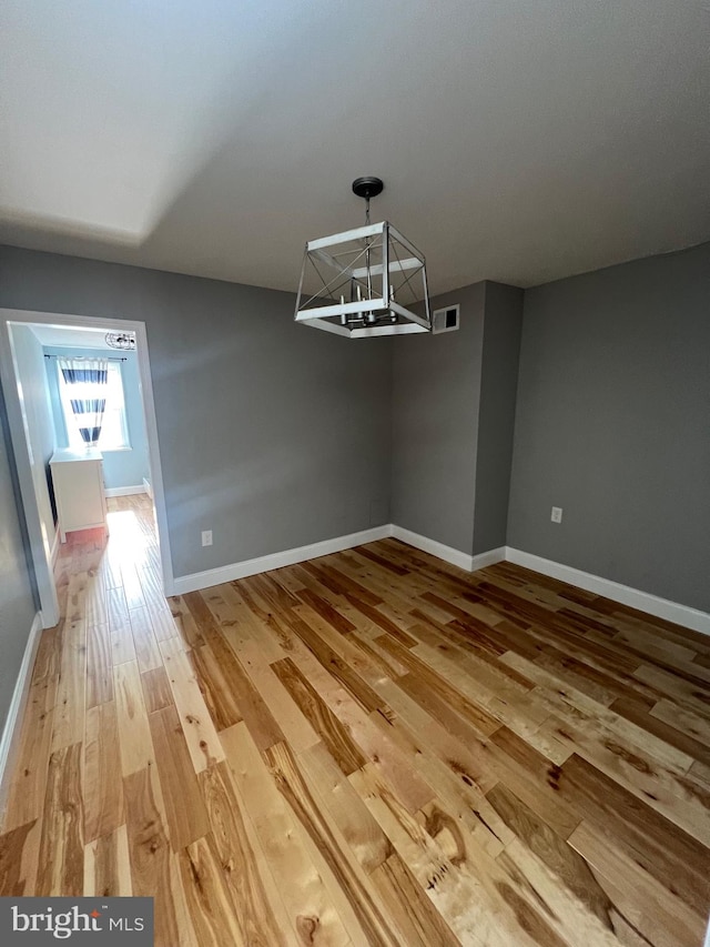 unfurnished dining area with hardwood / wood-style floors