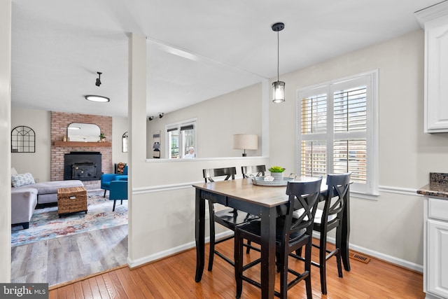 dining area featuring light hardwood / wood-style flooring