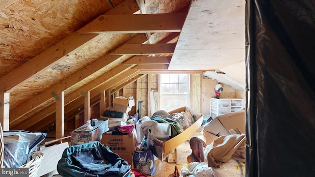 view of unfinished attic