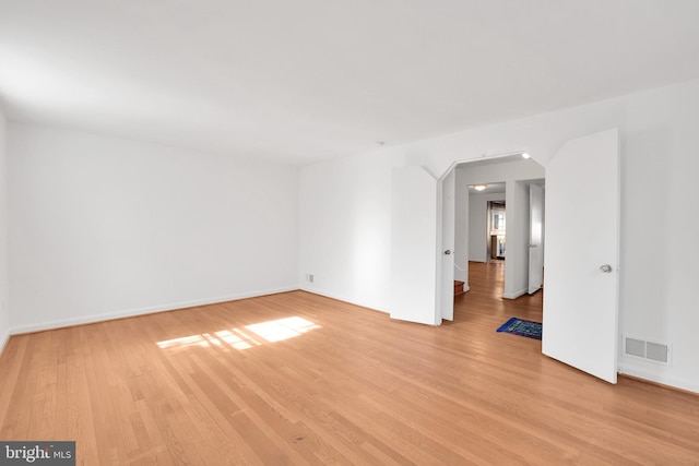 empty room featuring light hardwood / wood-style floors