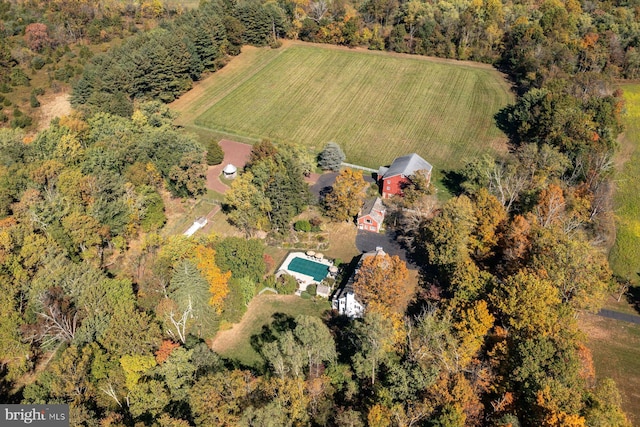 drone / aerial view featuring a rural view