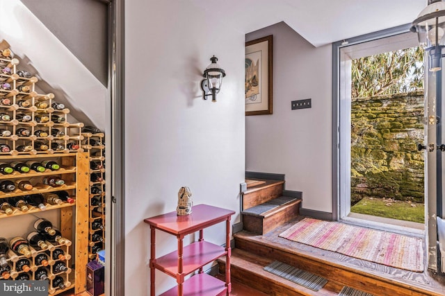 wine room with plenty of natural light