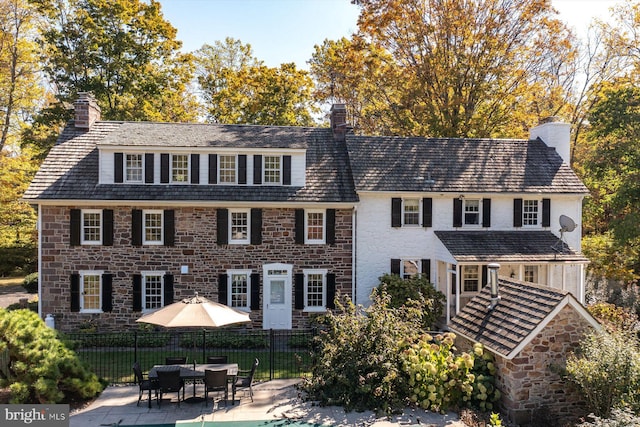 view of front of home with a patio