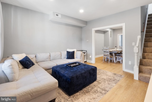 living room featuring hardwood / wood-style floors