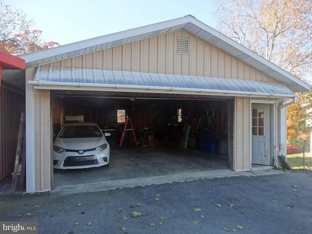 view of garage