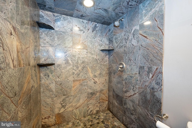 bathroom with tiled shower