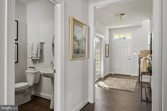 foyer featuring dark hardwood / wood-style flooring