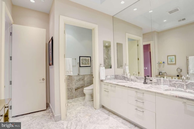 bathroom with toilet and vanity