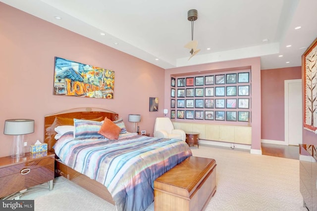 bedroom featuring a tray ceiling