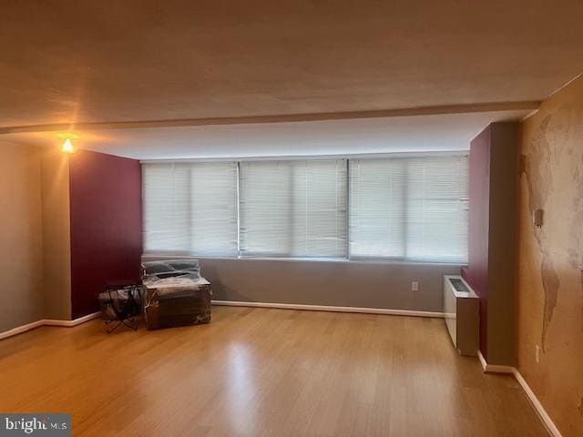 unfurnished room with light hardwood / wood-style floors