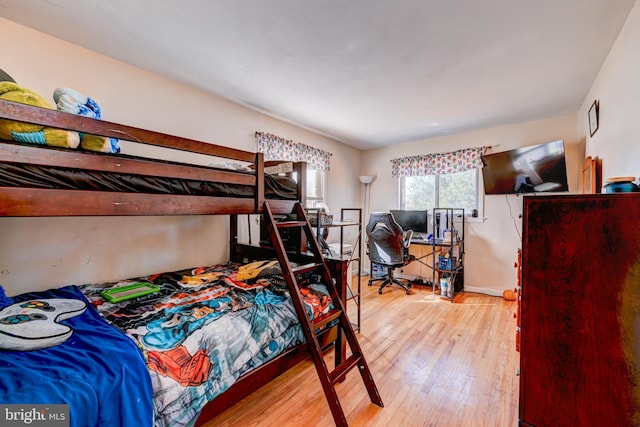 bedroom featuring light hardwood / wood-style floors