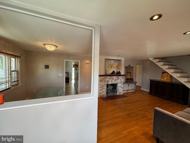 living room featuring hardwood / wood-style flooring