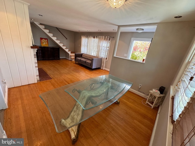 living room featuring wood-type flooring