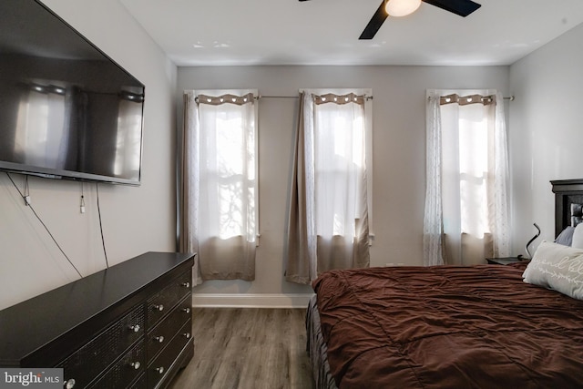 1107 S Carey St, Baltimore, MD 21223 - bedroom featuring wood finished floors, baseboards, and ceiling fan