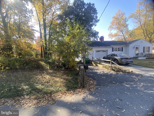 view of front of house with a garage