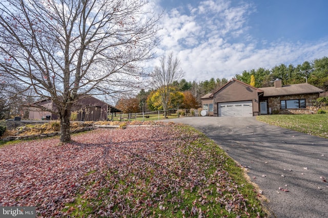 exterior space featuring a garage