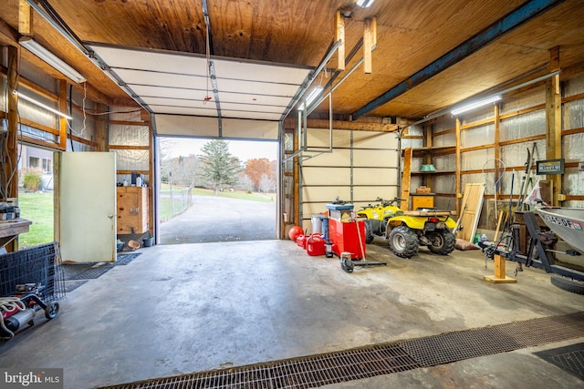 view of garage