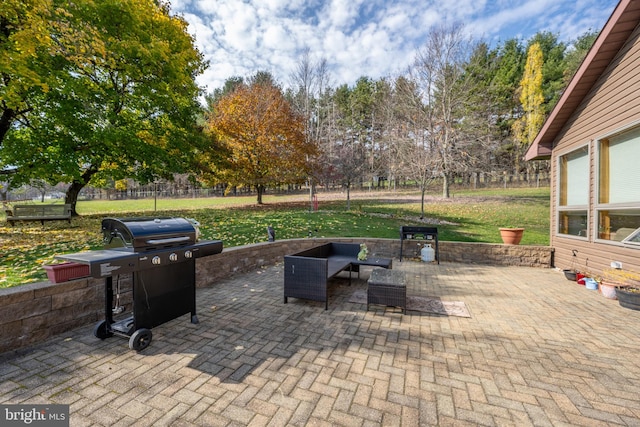 view of patio / terrace featuring grilling area