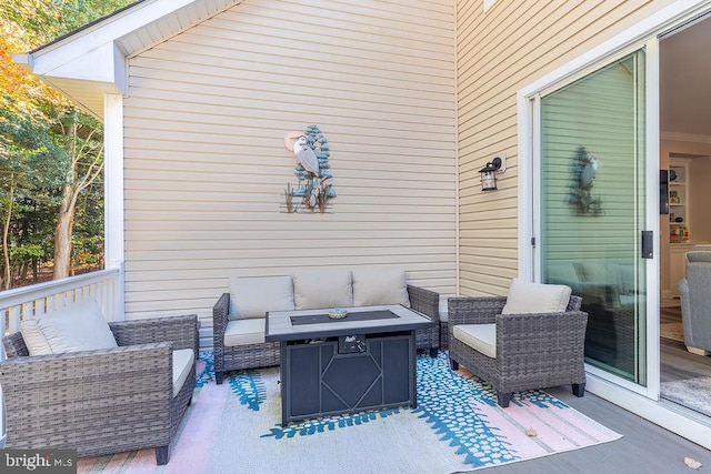 view of patio featuring outdoor lounge area