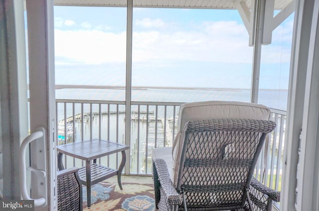 balcony with a water view