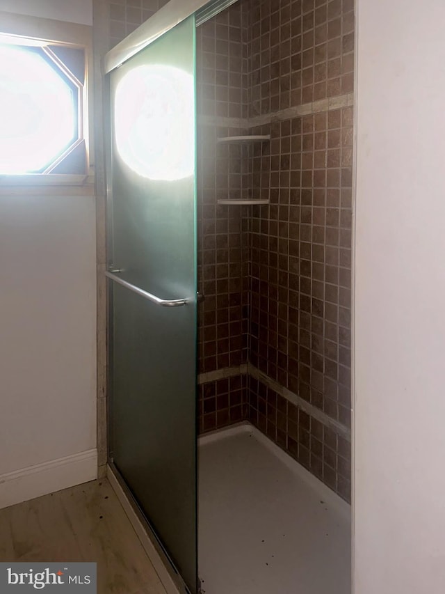 bathroom with walk in shower